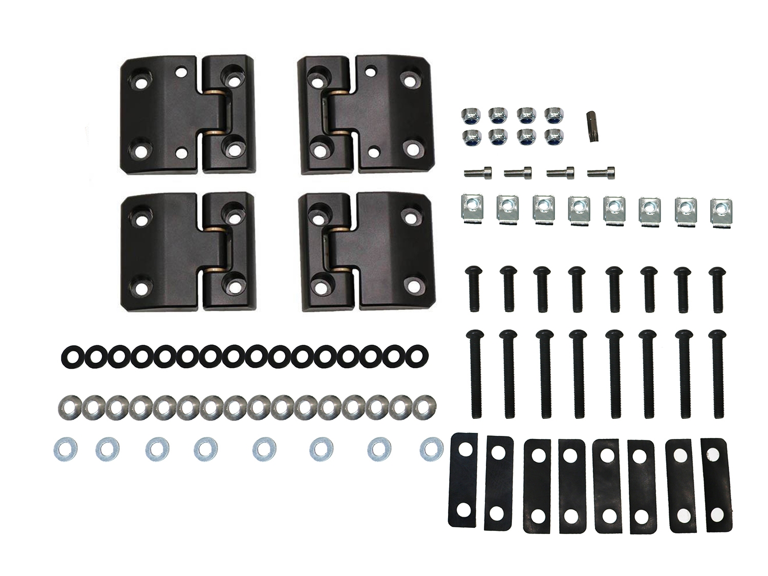 Defender Front Door Hinge Set Black Billet Aluminium EXT01428